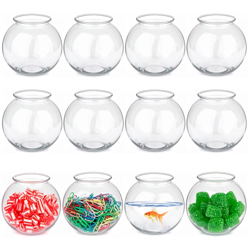 JoyServe 16 Oz Plastic Fish Bowl (12 Pack) 4 Inch Heavy Duty Plastic Ivy Bowls, for Candy, Carnival Games, Prizes, Centerpieces and Party Decoration Supplies, BPA-Free - Image 1